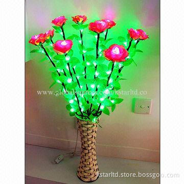 LED flower light, 80cm height, working voltage of 24V DC, for indoor use